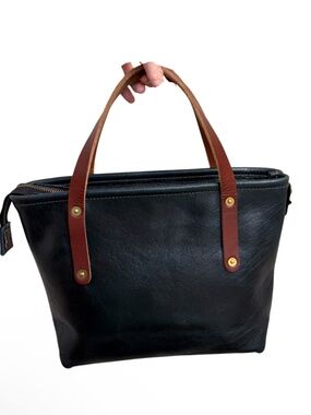 Go forth leather goods small indigo bison Avery tote bag